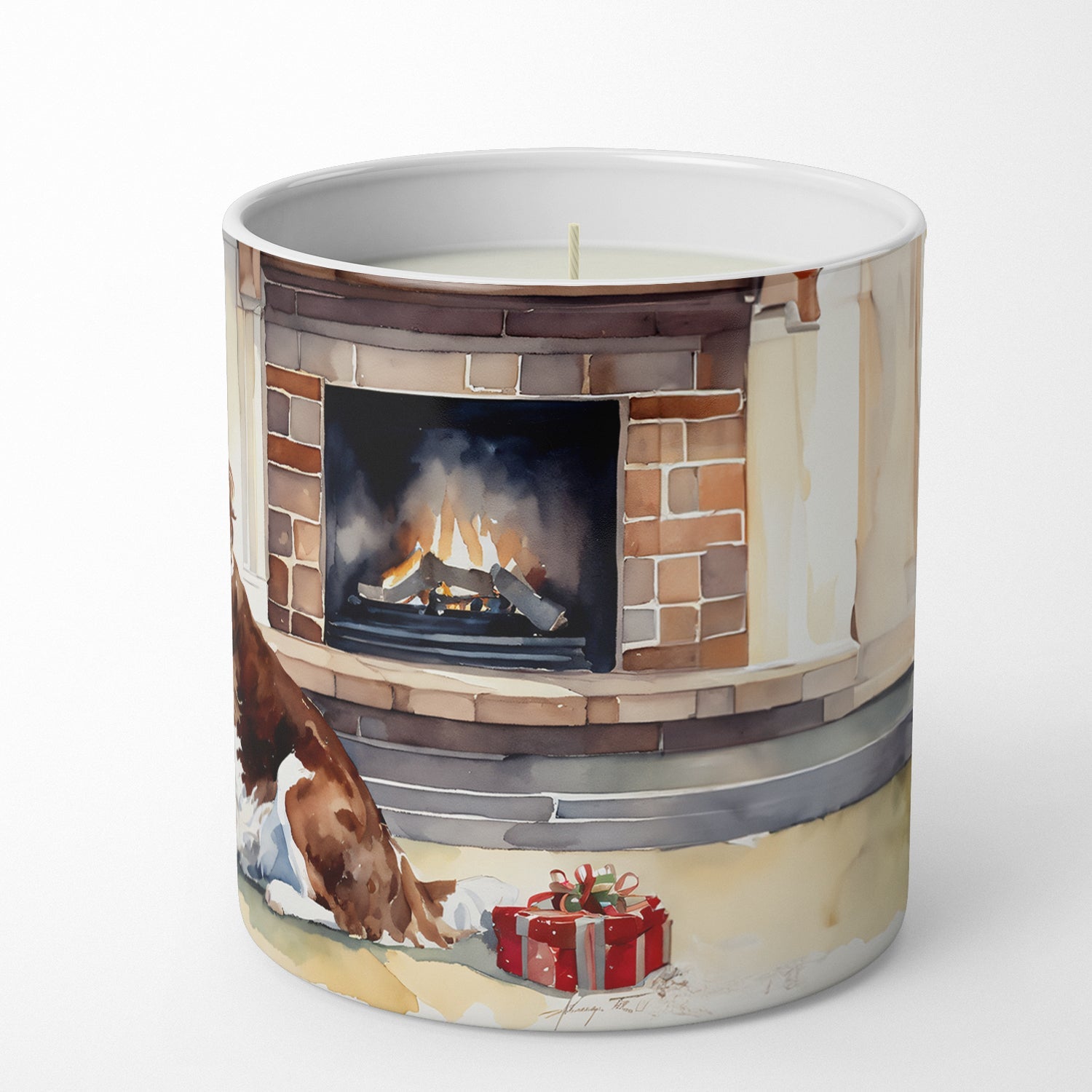 Welsh Springer Spaniel Cozy Christmas Decorative Soy Candle Nature Soy Wax Essential Oil Home Decor Ideal for Bedroom Kitchen Bath Office Gift, 10 oz