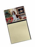 Welsh Springer Spaniel Cozy Christmas Watercolor Sticky Note Holder Refillable Dispenser Desk Accessory 3x3 Pad Gift