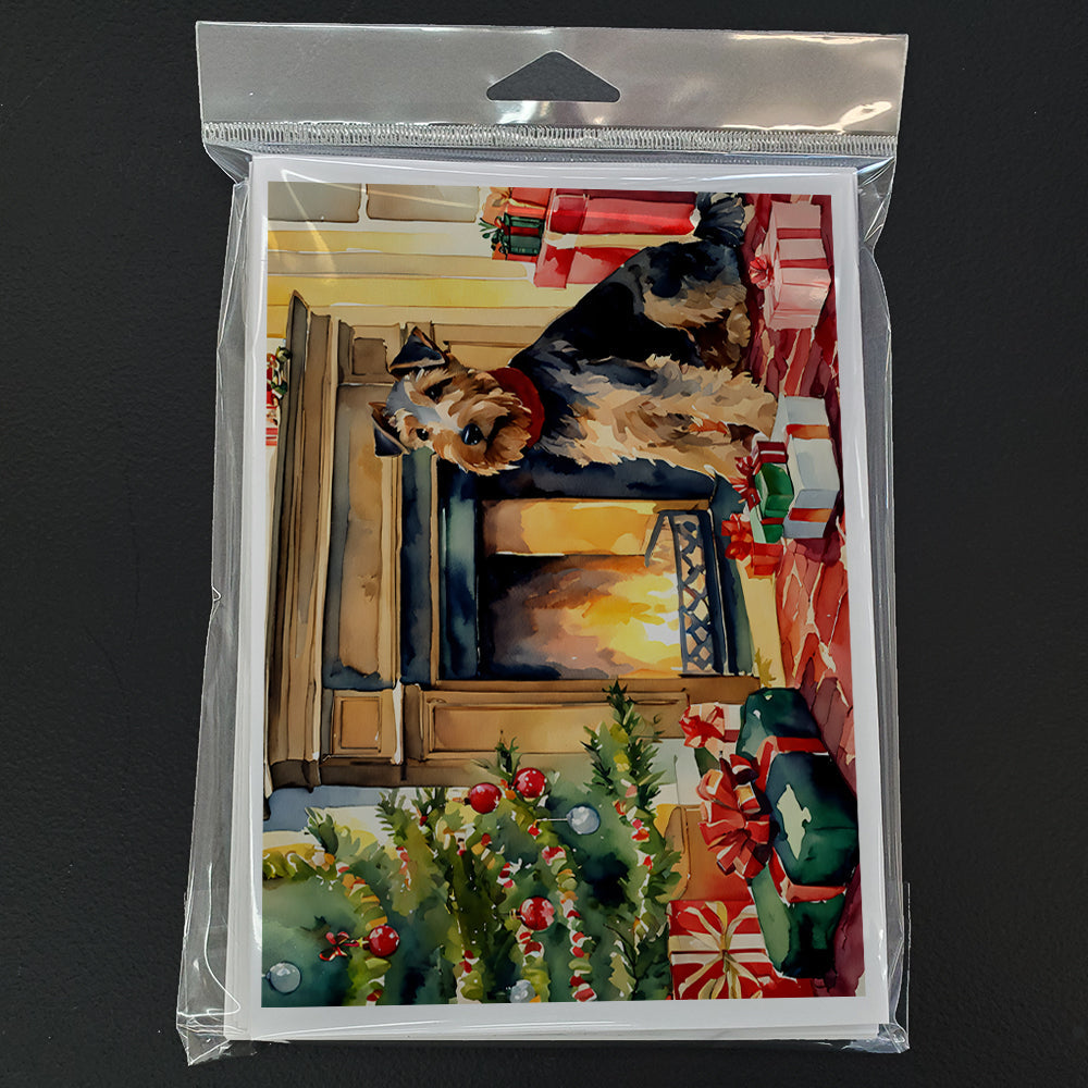 Welsh Terrier Cozy Christmas Greeting Cards Pack of 8 Blank Cards with Envelopes Whimsical A7 Size 5x7