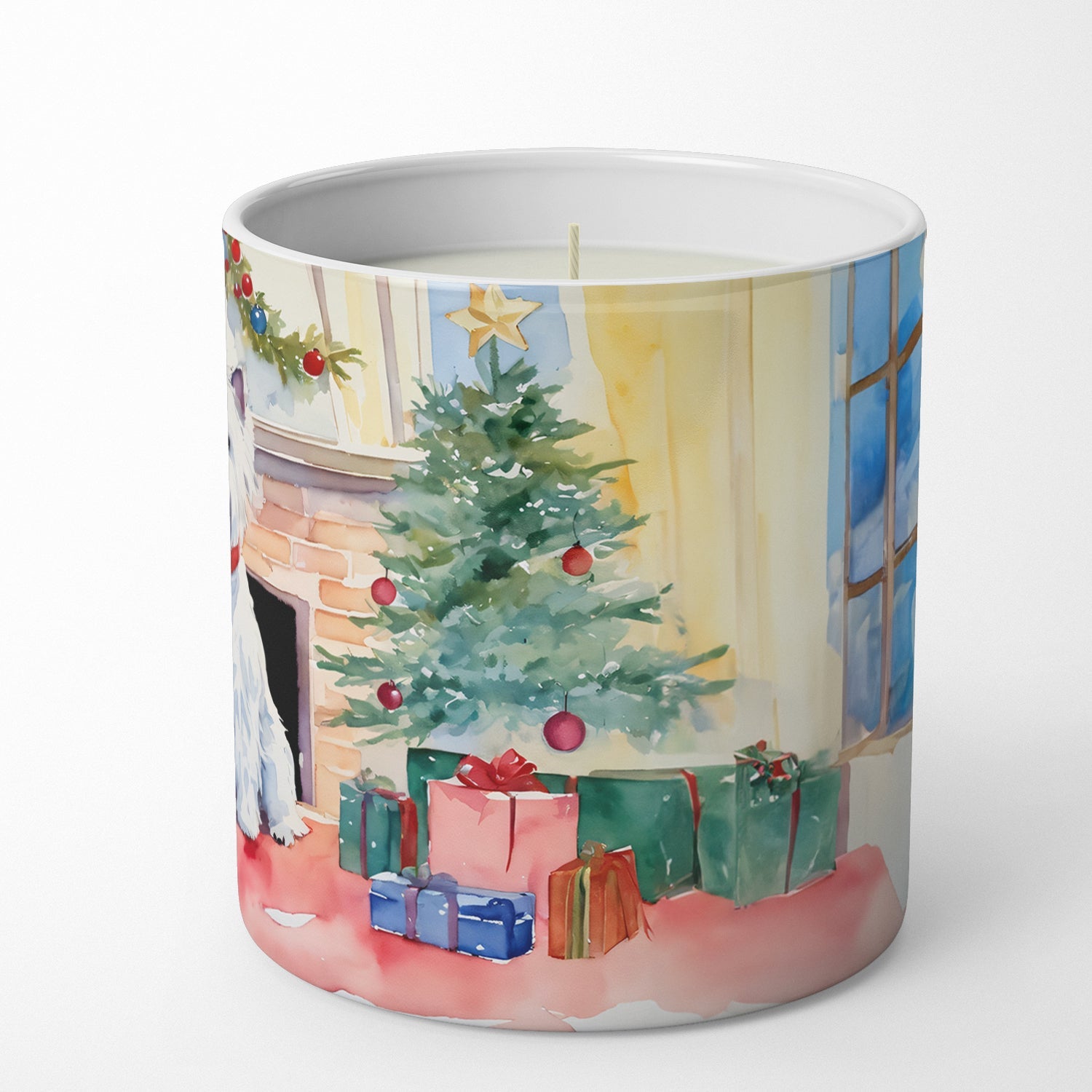 Westie Cozy Christmas Decorative Soy Candle Nature Soy Wax Essential Oil Home Decor Ideal for Bedroom Kitchen Bath Office Gift, 10 oz