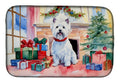 Westie Cozy Christmas Dish Drying Mat Absorbent Dish Drying Mat Pad for Kitchen Counter Dish Drainer Mat for Countertop, 14 x 21", Multicolor