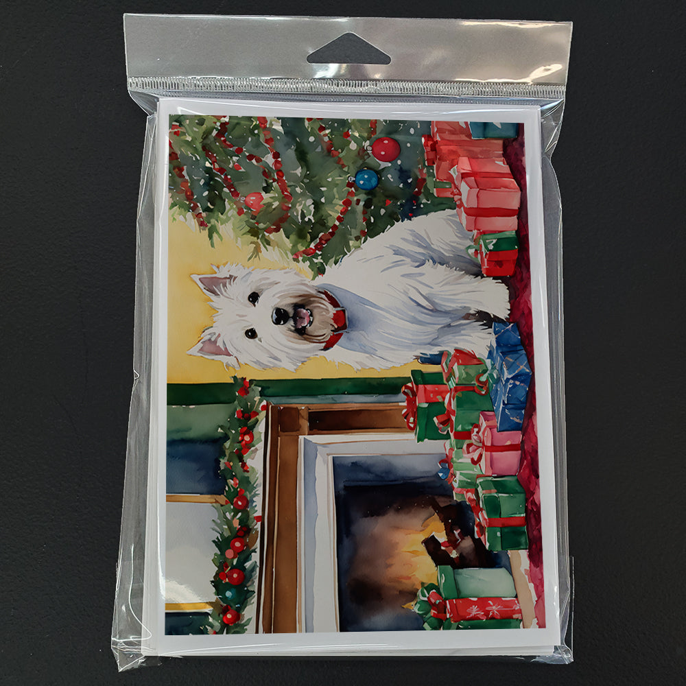 Westie Cozy Christmas Greeting Cards Pack of 8 Blank Cards with Envelopes Whimsical A7 Size 5x7