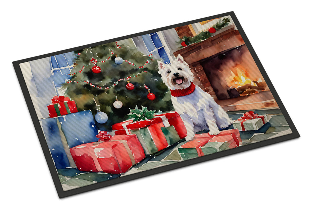 Westie Cozy Christmas Doormat Indoor Outdoor 18H X 27W Front Door Mat Rugs for Entryway, Non Slip Washable