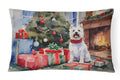 Westie Cozy Christmas Decorative Throw Pillow 12x16 Indoor Outdoor Accent Cushion, Fabric Cover with Insert for Sofa, Bed, Porch & Living Room