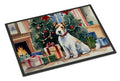 Fox Terrier Cozy Christmas Doormat Indoor Outdoor 24H X 36W Front Door Mat Rugs for Entryway, Non Slip Washable Low Pile,