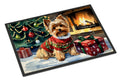 Yorkshire Terrier Cozy Christmas Doormat Indoor Outdoor 18H X 27W Front Door Mat Rugs for Entryway, Non Slip Washable
