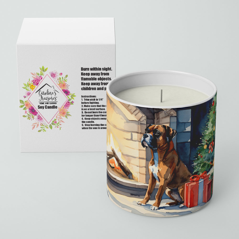Boxer Cozy Christmas Decorative Soy Candle Nature Soy Wax Essential Oil Home Decor Ideal for Bedroom Kitchen Bath Office Gift, 10 oz