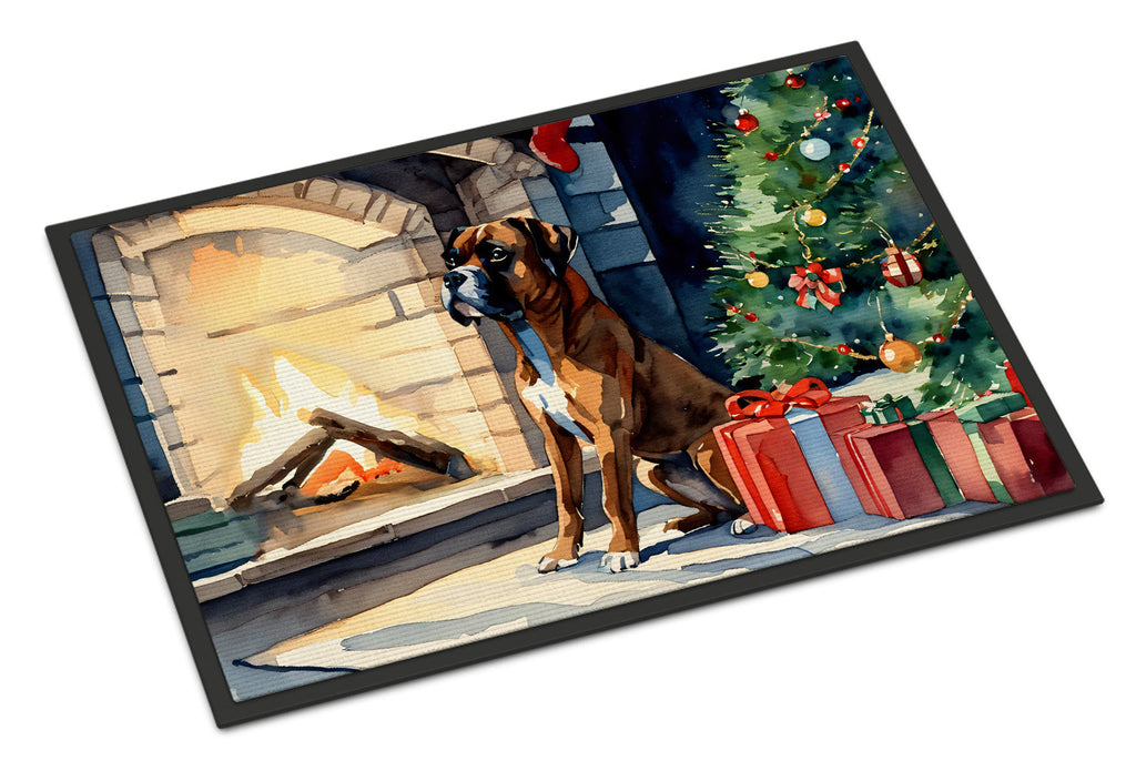 Boxer Cozy Christmas Doormat Indoor Outdoor 24H X 36W Front Door Mat Rugs for Entryway, Non Slip Washable Low Pile,
