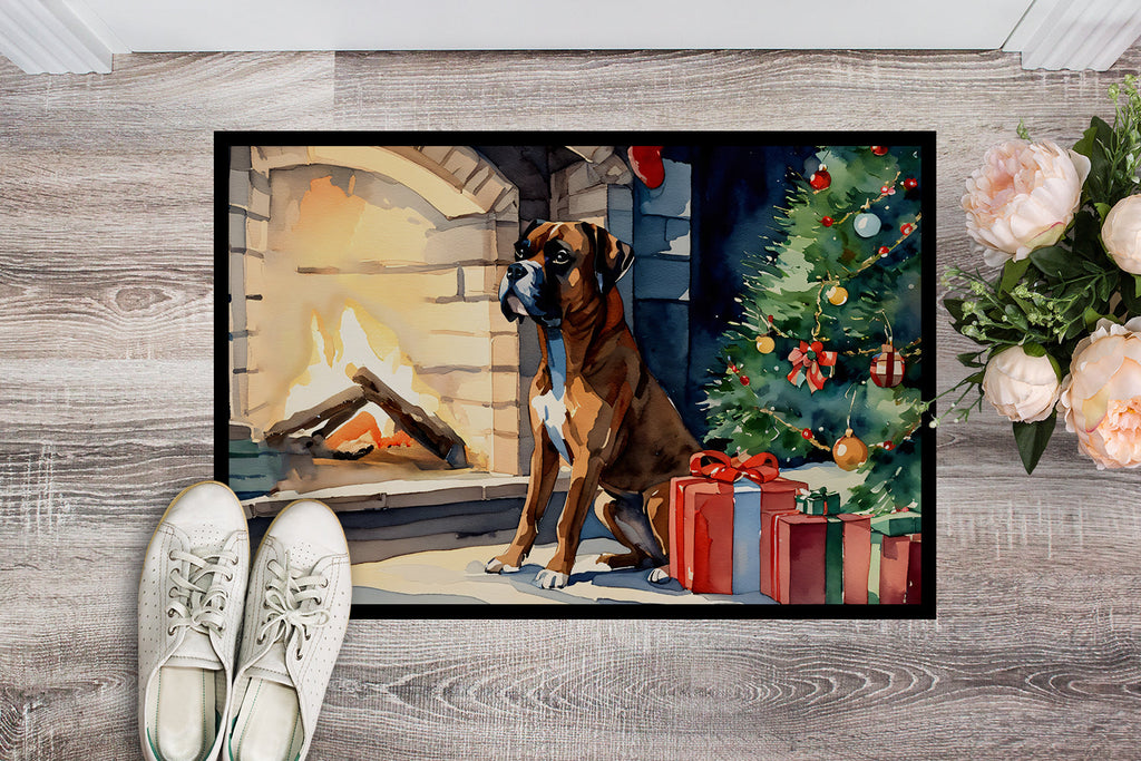 Boxer Cozy Christmas Doormat Indoor Outdoor 24H X 36W Front Door Mat Rugs for Entryway, Non Slip Washable Low Pile,