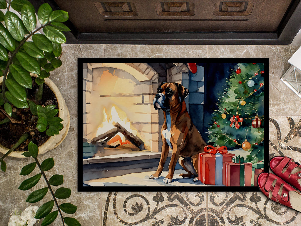 Boxer Cozy Christmas Doormat Indoor Outdoor 18H X 27W Front Door Mat Rugs for Entryway, Non Slip Washable