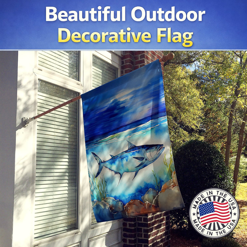 Bluefin Tuna House Flag 28x40 Porch Sleeve Pole Decorative Outside Yard Banner Artwork Wall Hanging, Polyester