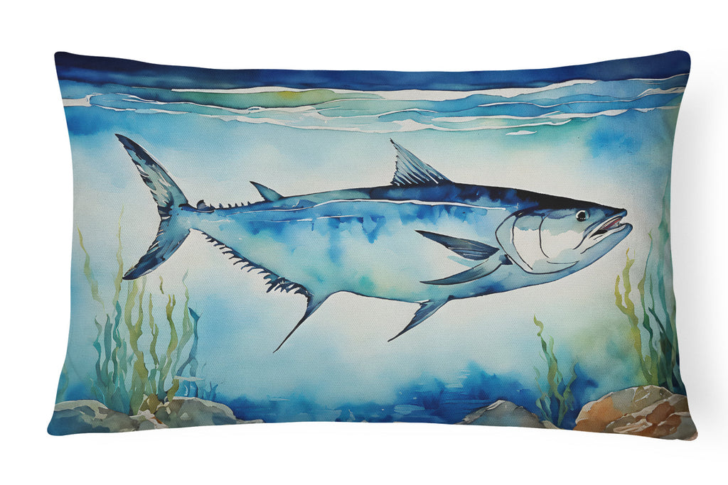 Bluefin Tuna Decorative Throw Pillow 12x16 Indoor Outdoor Accent Cushion, Fabric Cover with Insert for Sofa, Bed, Porch & Living Room