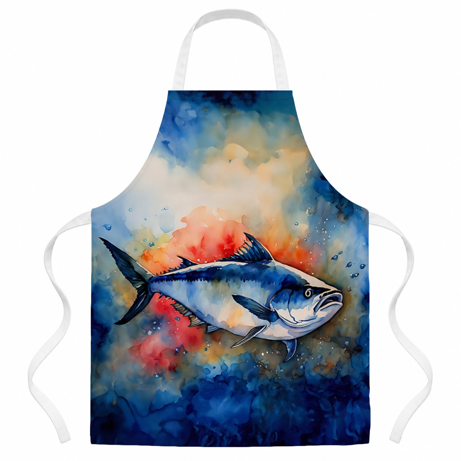 Bluefin Tuna Apron Cooking Kitchen Server Baking Crafts Gardening for Adult Women Men, Unisex, Large, Multicolor