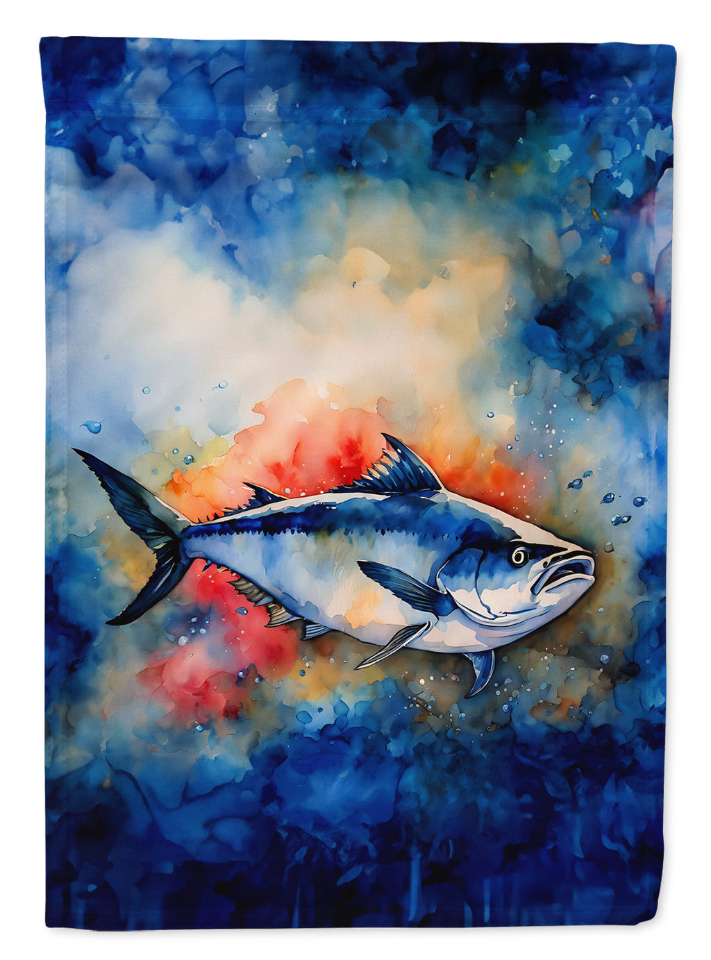 Bluefin Tuna House Flag 28x40 Porch Sleeve Pole Decorative Outside Yard Banner Artwork Wall Hanging, Polyester