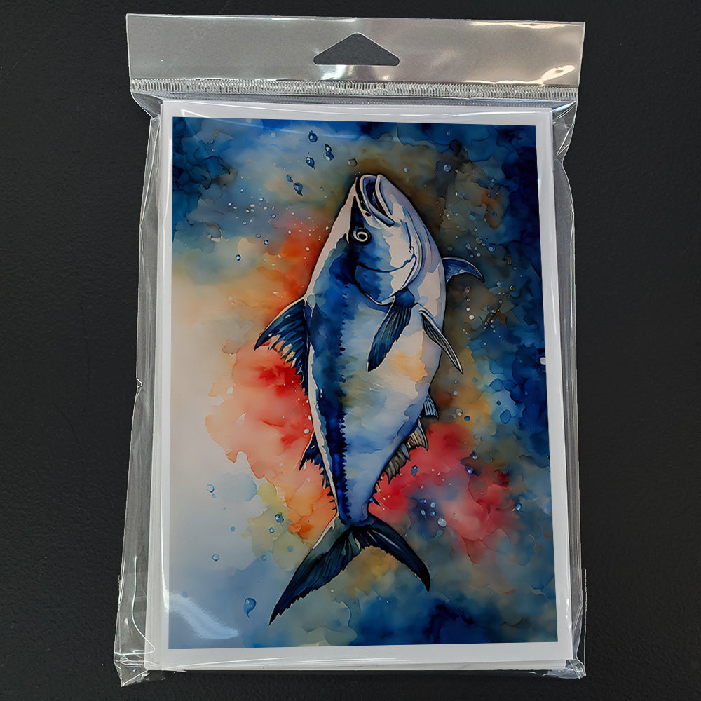 Bluefin Tuna Greeting Cards Pack of 8 Blank Cards with Envelopes Whimsical A7 Size 5x7