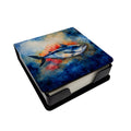 Bluefin Tuna PU Leather Note Paper Holder with Artist-Designed Cover, Desk Accessory, Office Gift