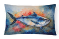 Bluefin Tuna Decorative Throw Pillow 12x16 Indoor Outdoor Accent Cushion, Fabric Cover with Insert for Sofa, Bed, Porch & Living Room