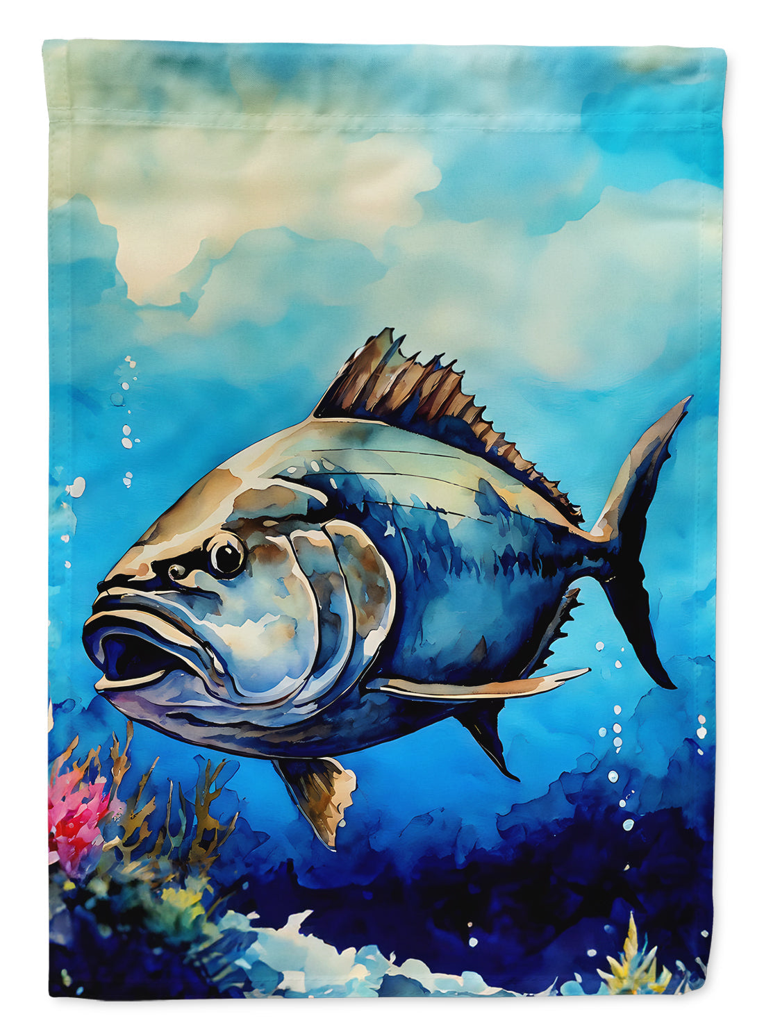 Bluefin Tuna House Flag 28x40 Porch Sleeve Pole Decorative Outside Yard Banner Artwork Wall Hanging, Polyester