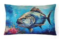 Bluefin Tuna Decorative Throw Pillow 12x16 Indoor Outdoor Accent Cushion, Fabric Cover with Insert for Sofa, Bed, Porch & Living Room