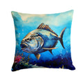 Bluefin Tuna Decorative Throw Pillow 18x18 Indoor Outdoor Accent Cushion, Fabric Cover with Insert for Sofa, Bed, Porch & Living Room
