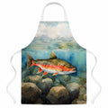 Brook Trout Apron Cooking Kitchen Server Baking Crafts Gardening for Adult Women Men, Unisex, Large, Multicolor