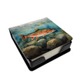 Brook Trout PU Leather Note Paper Holder with Artist-Designed Cover, Desk Accessory, Office Gift