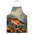 Brook Trout Apron Cooking Kitchen Server Baking Crafts Gardening for Adult Women Men, Unisex, Large, Multicolor