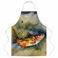 Brook Trout Apron Cooking Kitchen Server Baking Crafts Gardening for Adult Women Men, Unisex, Large, Multicolor