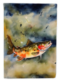 Brook Trout House Flag 28x40 Porch Sleeve Pole Decorative Outside Yard Banner Artwork Wall Hanging, Polyester