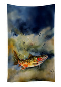 Brook Trout Kitchen Towel Velour Plush Front and Cotton Loop Back Machine Washable