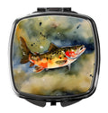 Brook Trout Compact Mirror Decorative Travel Makeup Mirror for Women Girls Gifts Pocket Makeup Mirror Folding Handheld