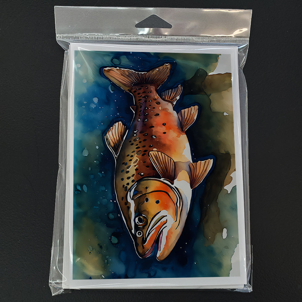 Brown Trout Greeting Cards Pack of 8 Blank Cards with Envelopes Whimsical A7 Size 5x7