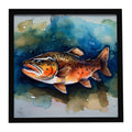 Brown Trout Framed Metal Print Bathroom, Kitchen, Office, Home Decor Wall Art Ready to Hang, Square, 8X8