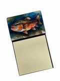 Brown Trout Watercolor Sticky Note Holder Refillable Dispenser Desk Accessory 3x3 Pad Gift