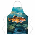 Brown Trout Apron Cooking Kitchen Server Baking Crafts Gardening for Adult Women Men, Unisex, Large, Multicolor