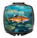 Brown Trout Compact Mirror Decorative Travel Makeup Mirror for Women Girls Gifts Pocket Makeup Mirror Folding Handheld