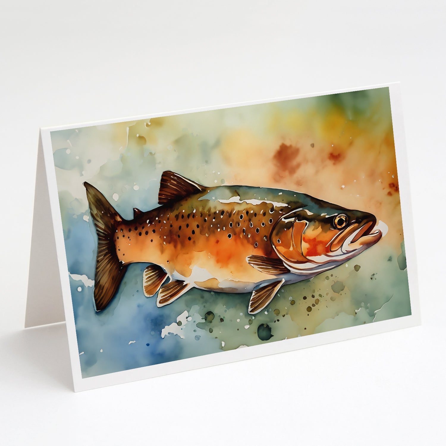 Brown Trout Greeting Cards Pack of 8 Blank Cards with Envelopes Whimsical A7 Size 5x7