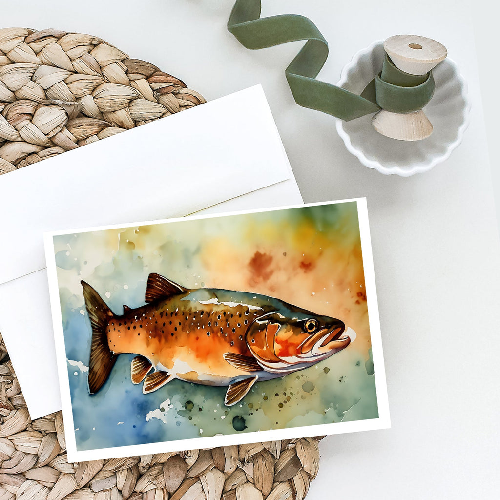 Brown Trout Greeting Cards Pack of 8 Blank Cards with Envelopes Whimsical A7 Size 5x7