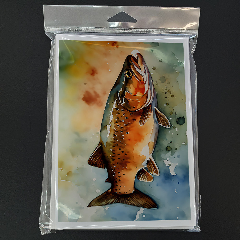 Brown Trout Greeting Cards Pack of 8 Blank Cards with Envelopes Whimsical A7 Size 5x7