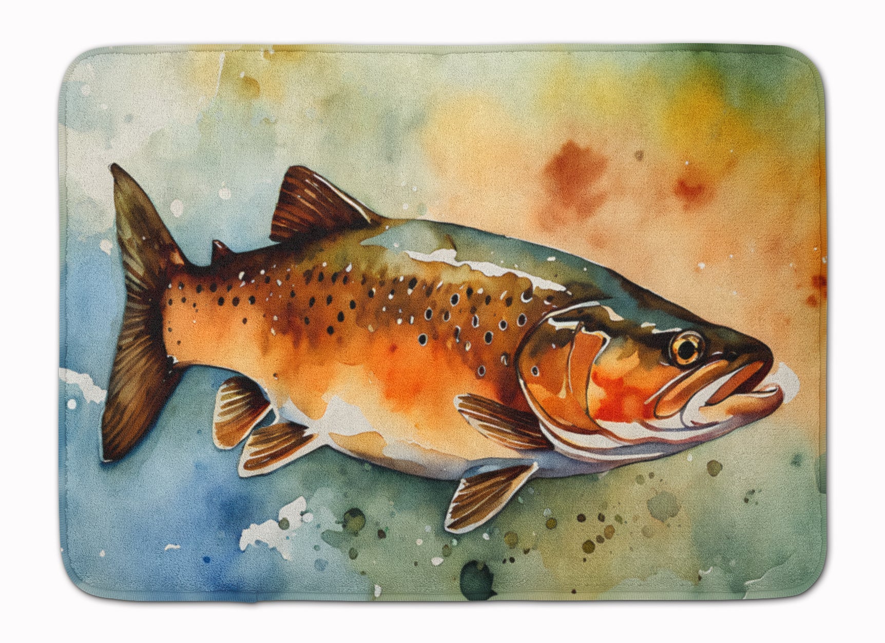 Brown Trout Memory Foam Kitchen Mat Machine Washable Anti-Fatigue Cushion Comfort Bath or Kitchen Rug