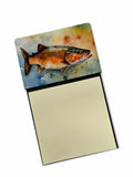 Brown Trout Watercolor Sticky Note Holder Refillable Dispenser Desk Accessory 3x3 Pad Gift