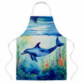 Dolphin Apron Cooking Kitchen Server Baking Crafts Gardening for Adult Women Men, Unisex, Large, Multicolor