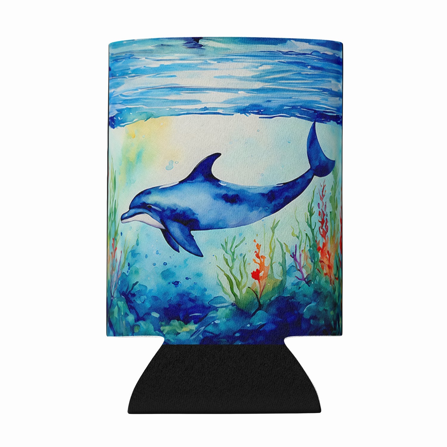 Dolphin Can or Bottle Hugger Cooler Sleeve for Standard 12 oz Cans, Insulated Foam Beer & Soda Can Hugger Reusable