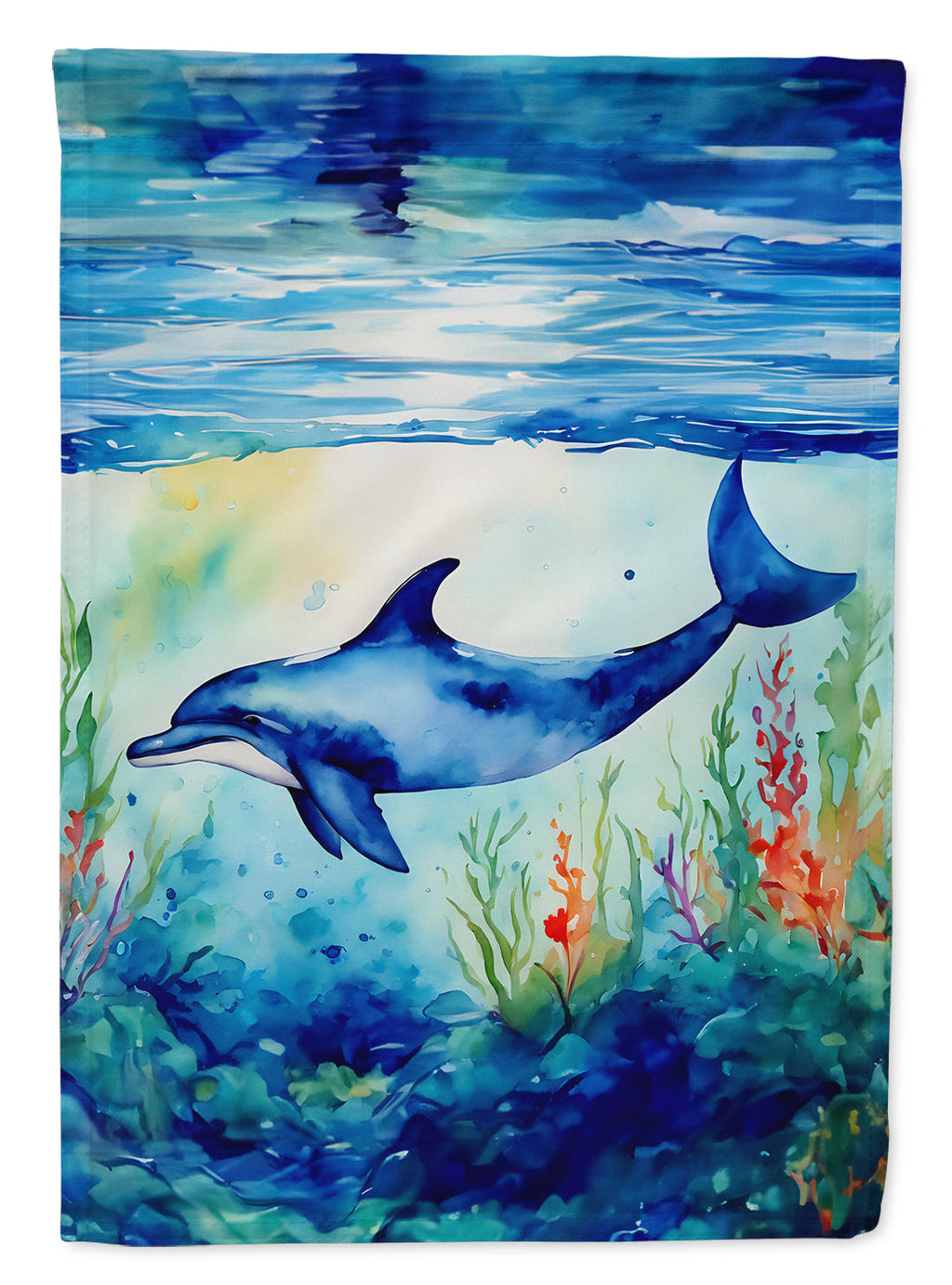 Dolphin House Flag 28x40 Porch Sleeve Pole Decorative Outside Yard Banner Artwork Wall Hanging, Polyester
