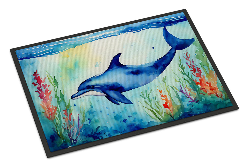 Dolphin Doormat Indoor Outdoor 24H X 36W Front Door Mat Rugs for Entryway, Non Slip Washable Low Pile,