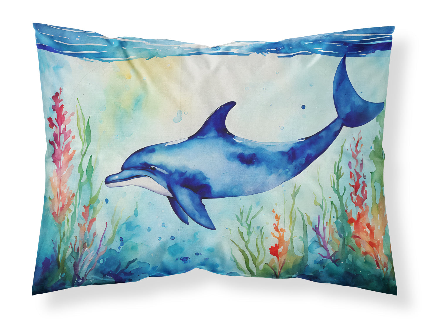 Dolphin Standard Pillowcase Lightweight Super Soft Easy Care Decorative Artwork Pillowcase, Standard