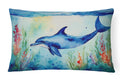 Dolphin Decorative Throw Pillow 12x16 Indoor Outdoor Accent Cushion, Fabric Cover with Insert for Sofa, Bed, Porch & Living Room