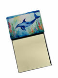 Dolphin Watercolor Sticky Note Holder Refillable Dispenser Desk Accessory 3x3 Pad Gift