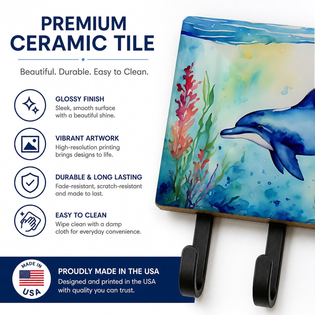 Dolphin Leash or Key Holder Wall Hooks, Coat Rack Wall Mount, for Hanging Keys, Towels, Aprons, Leashes