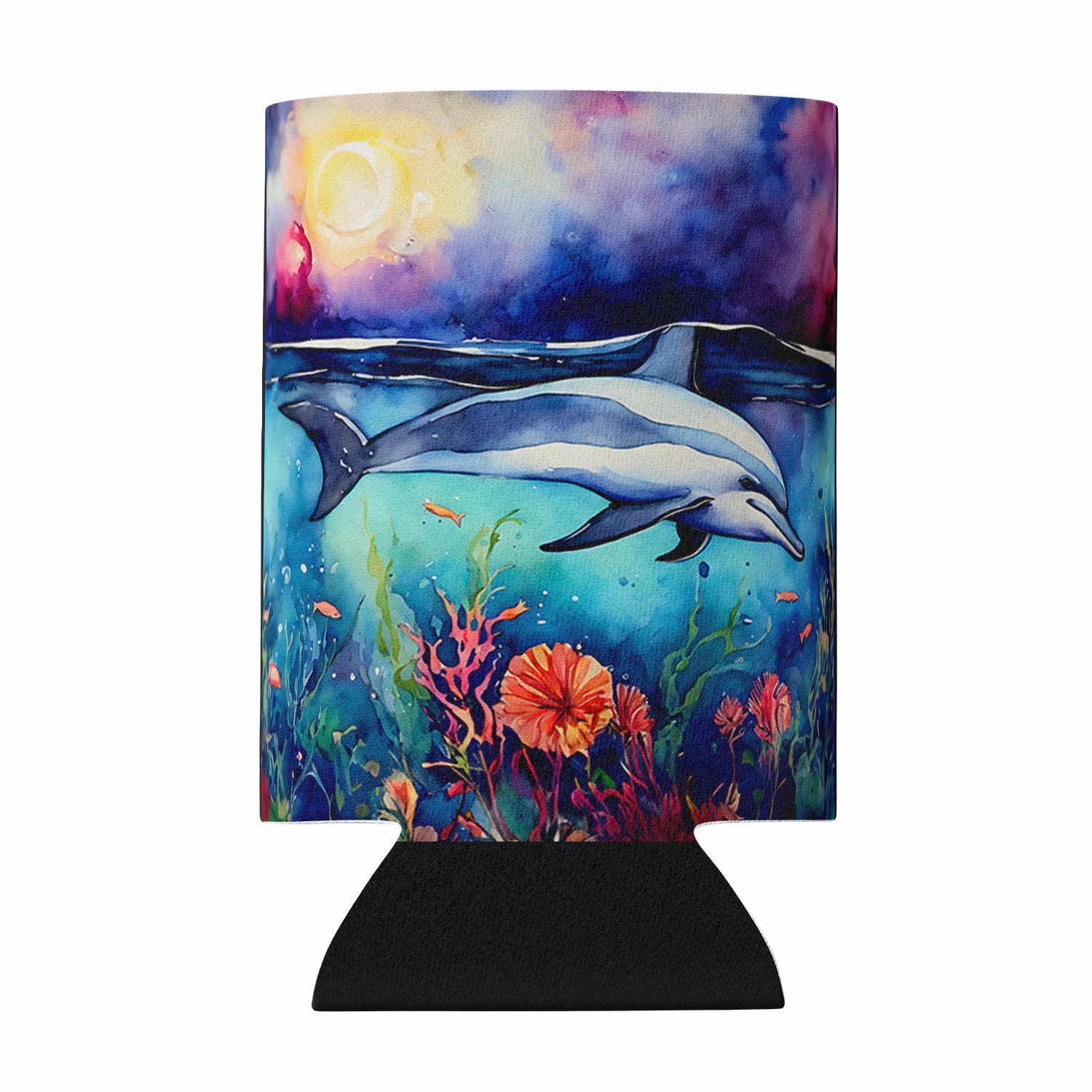 Dolphin Can or Bottle Hugger Cooler Sleeve for Standard 12 oz Cans, Insulated Foam Beer & Soda Can Hugger Reusable